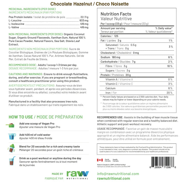 Raw Nutritional - Vegan Pro 2lbs